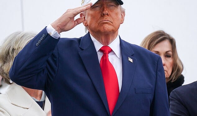 President Donald Trump saluted the six fallen soldiers as they were giving their dignified transfer at Dover Air Force Base in Delaware
