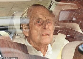 Prince Philip, who died aged 99 in April 2021, enjoyed remarkably good health until the final decade of his life. Above: Prince Philip leaving hospital in March 2021. He died the following month