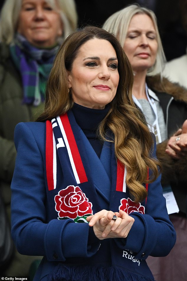 The princess stood in the stands at the Allianz Stadium in Twickenham as she watched England lose 42-21 defeat to Ireland