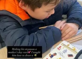 Dara Huang, the ex-fiancée of Edoardo Mapelli Mozzi , shared a video of their son Christopher 'Wolfie' Woolf Mapelli Mozzi, as he worked on a sweet Mother's Day card for Beatrice, 37