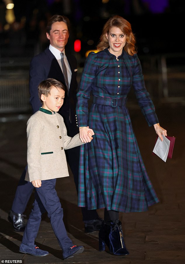 The footage offered a rare insight into Beatrice's loving role as a stepmother for young Wolfie (both pictured in December 2023) during an incredibly tumultuous time - as she faces renewed scrutiny amid her parent's tranche of emails to paedophile Jeffrey Epstein