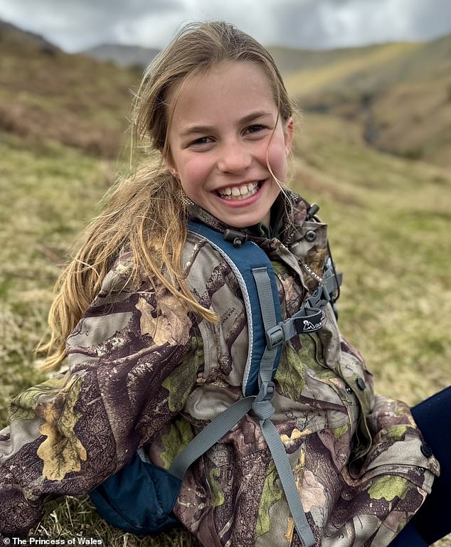 Kensington Palace has shared a new portrait for Princess Charlotte's 10th birthday showing her wearing a £37 (reduced from £45.95) Jack Pyke children's 'Evolution Camo' jacket