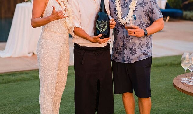 Top lawyer Tara Arnold, 46, (left) was on a location scouting trip with private chef Nick Mastrascusa, 43, (center) for luxury travel company Beyond, which she started as a side venture with her husband Kurt Arnold (right)