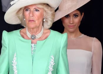 Queen Camilla and Meghan Markle in May 2018. In a dramatic account of the breakdown in relations, author Tom Bower claims tensions between the Queen and the Duchess of Sussex were already spiralling just weeks after Harry and Meghan returned from their honeymoon in the summer of 2018