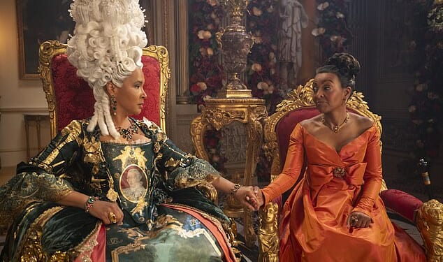 Pictured: Golda Rosheuvel as Queen Charlotte and Adjoa Andoh as Lady Danbury