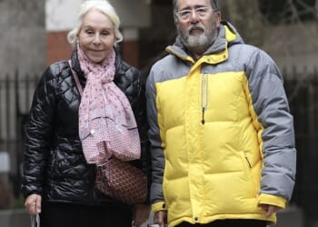 Natalie and Jeremy Berg outside Central London County Court after a hearing in dispute over shares in Fabric Land