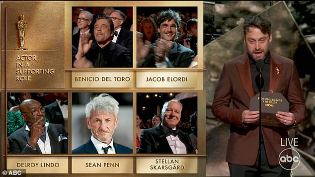 Sean Penn was notably absent from the 2026 Oscars on Sunday, despite taking home his third Academy Award