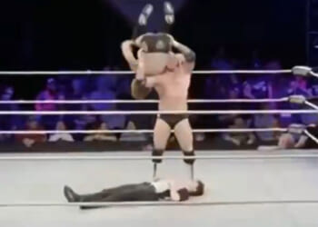 Referee suffers seizure in horror wrestling botch and is KICKED out the way before he is rushed to hospital
