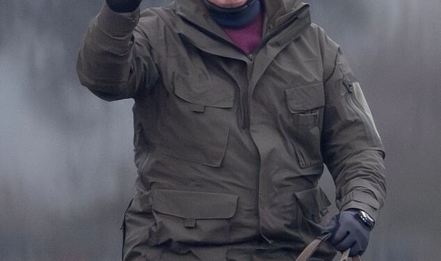 Andrew Mountbatten-Windsor on horseback on the grounds of Windsor Castle earlier this year