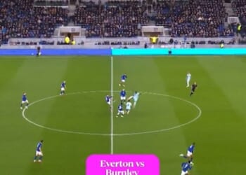 Everton booted the ball high into the air from their kick-off against Burnley on Tuesday