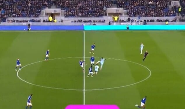 Everton booted the ball high into the air from their kick-off against Burnley on Tuesday