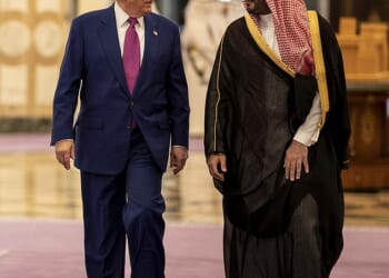 Saudi Crown Prince Mohammed bin Salman (pictured with Donald Trump on May 13) is leaning on US leader to continue the war against Iran, according to sources briefed by US officials