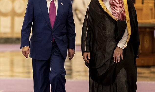 Saudi Crown Prince Mohammed bin Salman (pictured with Donald Trump on May 13) is leaning on US leader to continue the war against Iran, according to sources briefed by US officials