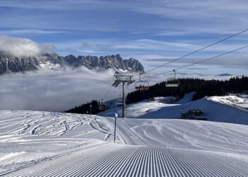 Corduroy Club: Perfectly groomed pistes above Scheffau in the Ski Welt made for a fantastic morning on the mountain