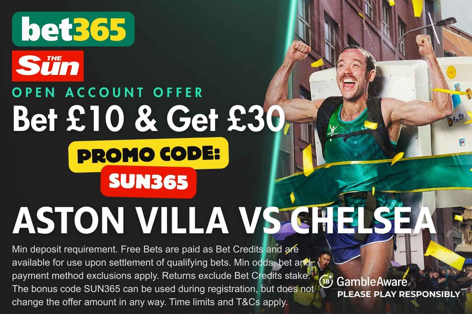 Aston Villa vs Chelsea bet365 bonus code