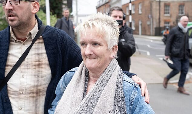 Amanda Wixon pictured arriving Gloucester Crown Court for sentencing after being found guilty in January of human slavery offences,