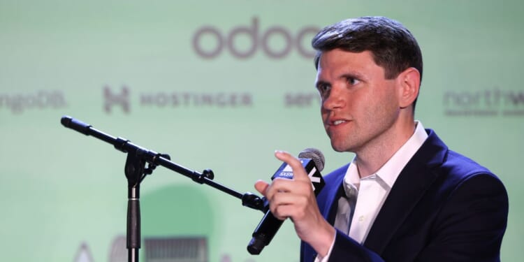 James Talarico speaks onstage during "Raging Moderates" at the Vox Media Podcast Stage at SXSW on March 14, 2026, in Austin, Texas.