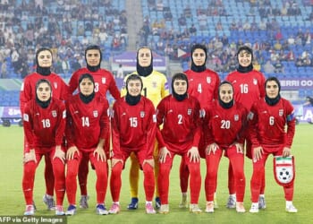 The Iranian women's team refused to sing the national anthem during a tournament in Australia