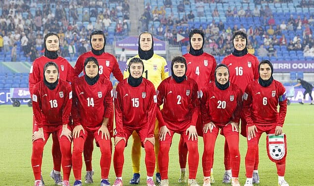 The Iranian women's team refused to sing the national anthem during a tournament in Australia