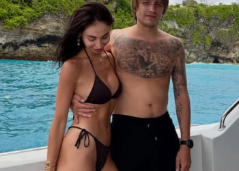 Ukrainian Igor Komarov was kidnapped while on a romantic holiday in Bali with his girlfriend Yesa Mishalova in February (both pictured)