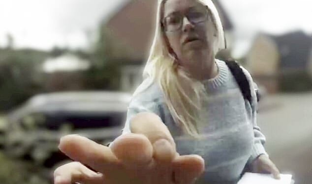 Monika Konopska, 43, knocked on the door of the victim's property and threatened to do 'serious damage to his life' - claiming she had spoken to his neighbours