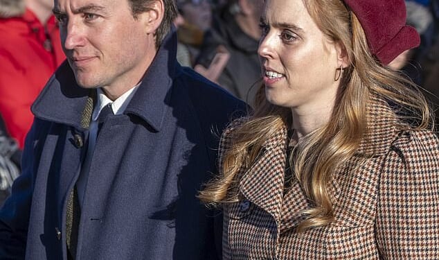Princess Beatrice and Edoardo Mapelli at the Christmas Morning Service last year