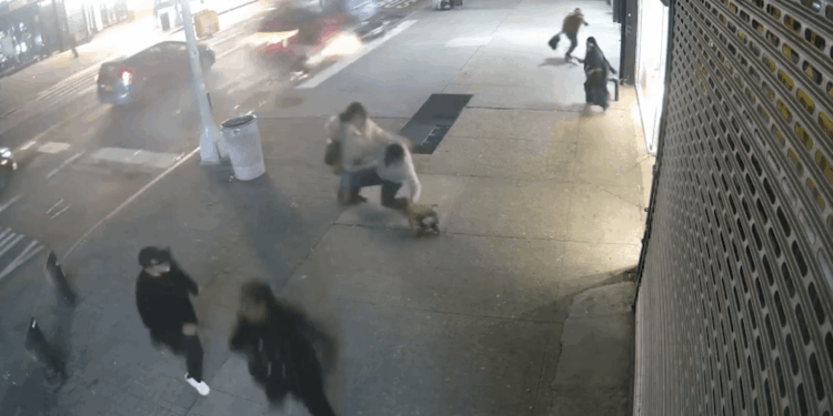 Shocking moment out-of-control car ploughs down busy street 'dragging cyclists' as one killed and four injured