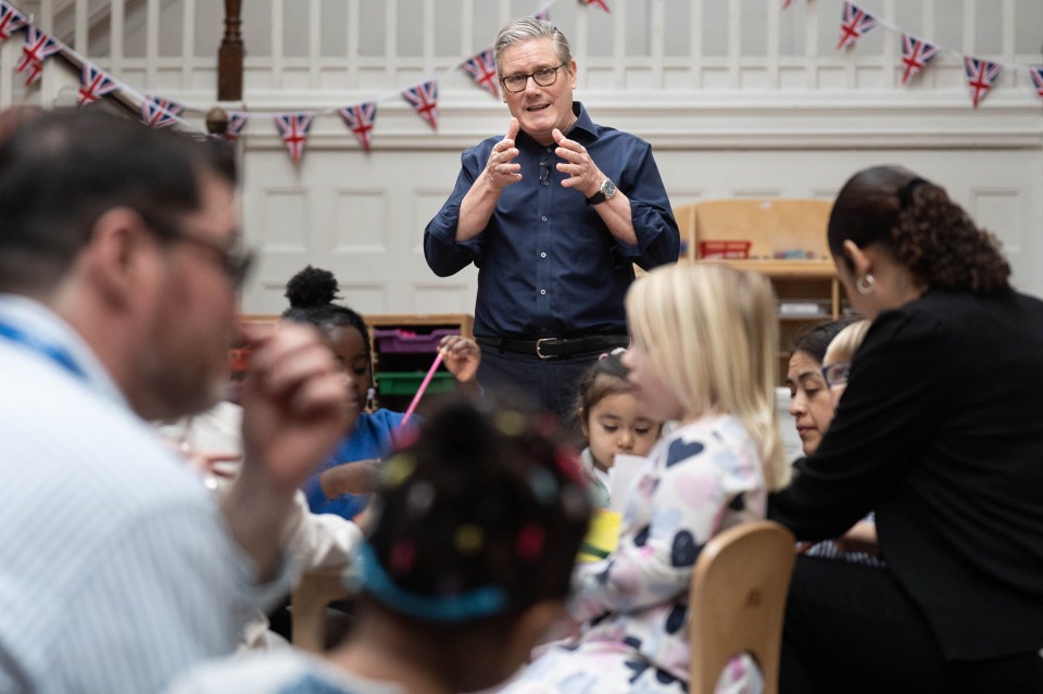 UK Prime Minister Keir Starmer speaking to primary school pupils.