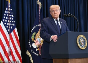 President Donald Trump speaks during a press conference at Trump National Doral in Miami, Florida, on March 9