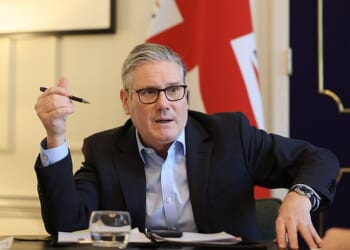 Pictured: Prime Minister Keir Starmer holds a call with Emmanuel Macron, President of France and Mark Rutte, Secretary General of NATO in 10 Downing Street, 19 March., 2026