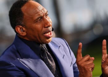 Stephen A. Smith appears on the “First Take” on-location set in San Francisco, California on February 6, 2026.
