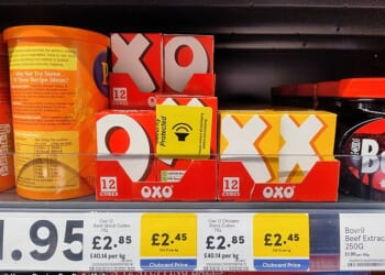Oxo boxes tagged with security labels were spotted in the Tesco Express in Croydon, south London