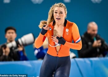 Jutta Leerdam's skating suit from her gold- and silver-medal triumphs has been sold at auction