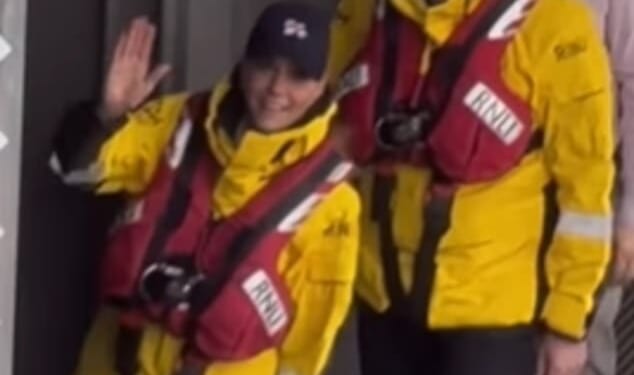 The Princess of Wales delighted royal fans with her sweet gesture to onlookers before heading on a lifeboat on the River Thames in London