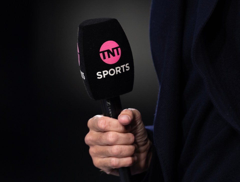 TNT Sports logo on a microphone.
