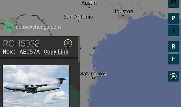 A C-5M Super Galaxy transport aircraft filed a flight plan between the two bases this morning, providing the first indication that US bombers are being deployed to the UK