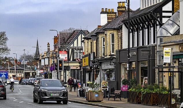 Pictured: Hale, where most homes go for £650,000 - it is one of the most desirable villages in the north