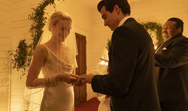 Carolyn Bessette Kennedy's slip-like wedding dress made its long-awaited debut on FX's 'Love Story' Thursday evening (Pictured: Scene from episode 6)
