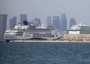 Two of the affected ships pictured on Monday