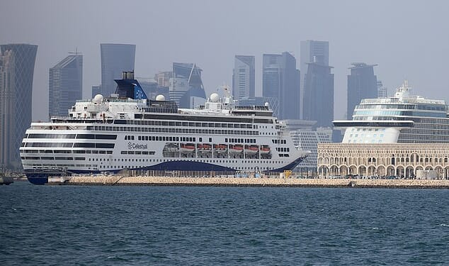Two of the affected ships pictured on Monday