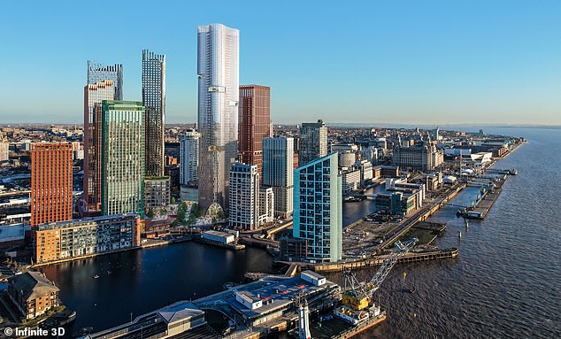 A mock-up of the King development in Liverpool's docklands, showing the ten unique towers