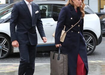 Princess Beatrice and her husband Edoardo Mapelli Mozzi visit the pub with friends after their second daughter was baptised on December 12, last year
