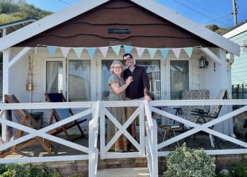 Owners Karen and Steve Williams have put their timber beach hut on the market for £225,000
