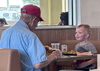 Hudson Drew, a three-year-old toddler who melted the internet's hearts after he sat with a lonely older man at McDonald's