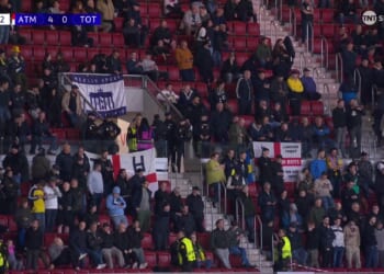 Tottenham end full of empty seats just 20 MINUTES into match as fans appear to vote with feet after Atletico run riot