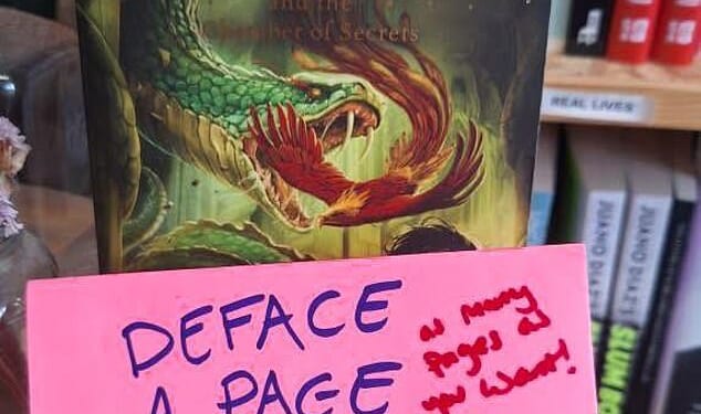 Customers can deface 'as many pages' as they want of an edition of Harry Potter and the Chamber of Secrets