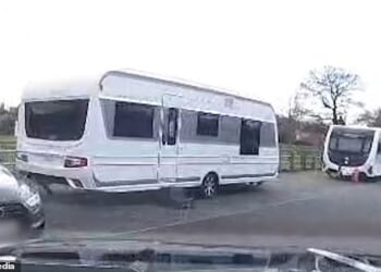 Travellers set up camp in the main car park of Sheldon Country Park in Birmingham over the weekend