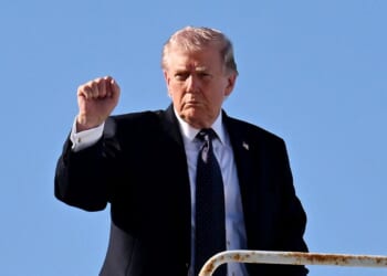 President Donald Trump boards Air Force One at Palm Beach International Airport on March 1, 2026, in West Palm Beach, Florida.