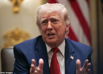 Donald Trump speaks during a Cabinet meeting in the Cabinet Room of the White House on March 26