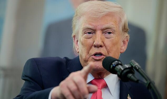 President Donald Trump gave an update on the Iran war during a swearing-in ceremony for Senator Markwayne Mullin who is now the Secretary of the Department of Homeland Security